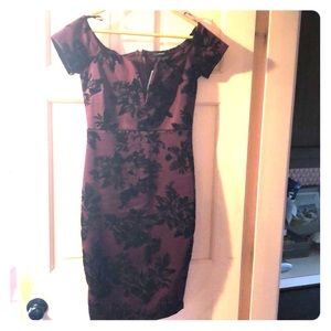 Sexy burgundy black off the shoulder dress NWT